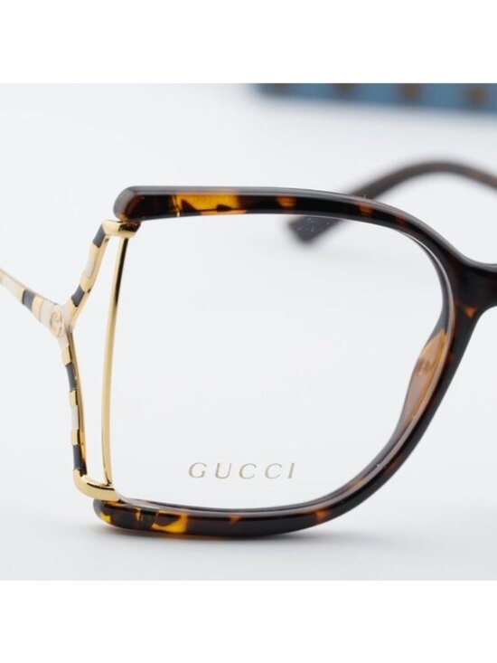 Gucci GG0592O 002 Butterfly Eyeglasses 60mm - Havana/Gold main image 11